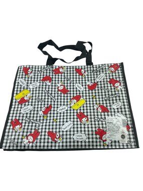 Sanrio Hello Kitty My Melody Plastic Tote Bag Gingham Black and White